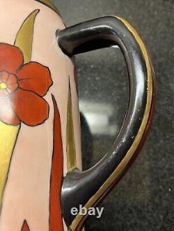 Antique Belleek Lenox Handle Tankard Stein Mug Daffodil Flower Art Deco Signed