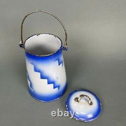 Antique Blue Cobalt Southwest or French Art Deco Enamelware Pot Milk Coffee Lid