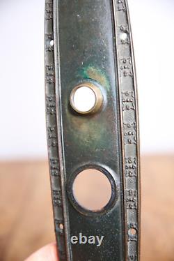 Antique Brass Bronze Ornate Door Knob Plate Pull Door Exterior Art Deco Large