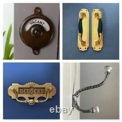 Antique Brass Finish Coat Hooks Art Deco Door Handles Knobs Plates Hook