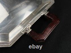 Antique Christofle Large Serving Tray Silver Plated Twin Handled French Art Deco