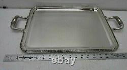 Antique Christofle Large Serving Tray Silver Plated Twin Handled French Art Deco