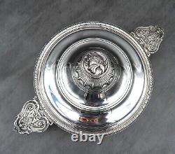 Antique Christofle Tureen Lidded Serving Bowl French Silver Plated Twin Handled