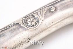 Antique Ebonised Cane Walking Stick 800 Silver Art Deco Handle 90cm, 35.3