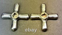 Antique Fit All Faucet Cross Handles Chicago Specialty Art Deco Chrome Hardware