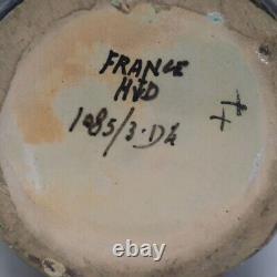 Antique French Henri Delcourt Art Deco Faience Pottery 2-Handle Vase c. 1917-35
