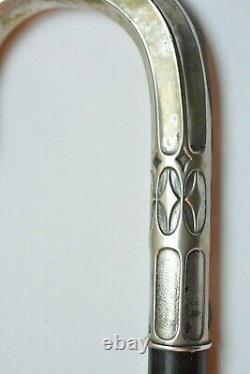 Antique German Cane Walking Stick 800 Silver Art Deco Only Handle