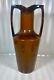 Antique Grecian Amphora Egyptian Revival Art Pottery Vase Brown Marked 4688p