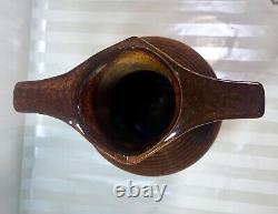 Antique Grecian Amphora Egyptian Revival Art Pottery Vase Brown Marked 4688P