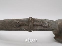 Antique Nickel Over Bronze Art Deco Center Design Barn Door Handle Latch 11 inch