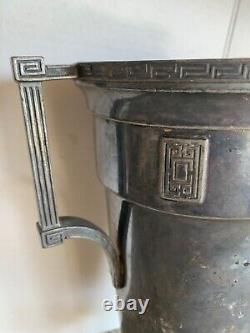 Antique PHI KAPPA PSI Fraternity Trophy Cup 2 Handle Vase Greek Art Deco VTG Urn