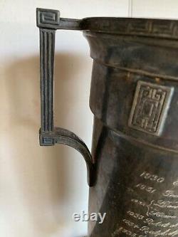 Antique PHI KAPPA PSI Fraternity Trophy Cup 2 Handle Vase Greek Art Deco VTG Urn