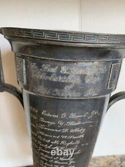 Antique PHI KAPPA PSI Fraternity Trophy Cup 2 Handle Vase Greek Art Deco VTG Urn