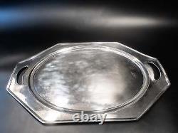 Antique Silver Plate Oval Octagon Serving Meriden Art Deco