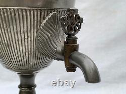Antique Tall Converted Lamp 2 Handle Pewter Decanter Vase Faucet Tap Art Deco