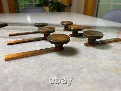 Antique Vintage Art Deco Brass Metal Dresser Bureau Drawer Knob Pulls Handles