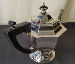 Antique Vintage Rare Art Deco Metal Teapot With Ebony Handle Excellent Cond