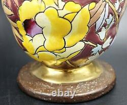 Art Deco Boch Freres Keramis Belgium Multicolor Handled Vase by CHARLES CATTEAU