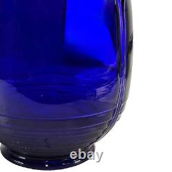 Art Deco Cambridge Cobalt Blue Glass Ice Bucket with Silver Handle England 1930's