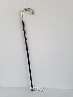 Art Deco Cane Walking Stick Handle 830er Silver Dated 4.6.1938 L 91 CM