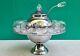 Art Deco Chrome Saturn Punch Bowl Set Lucite Handles 11 Glass Cups Lehman 1930s