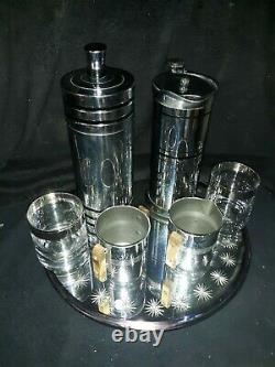Art Deco Cocktail Shaker/Pitcher Bar set. Made by the Chase Co and Sunbeam