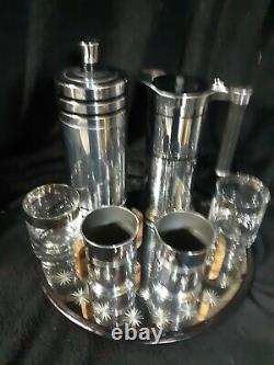 Art Deco Cocktail Shaker/Pitcher Bar set. Made by the Chase Co and Sunbeam