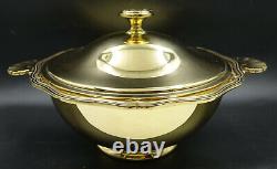 Art Deco French Christofle Vermeil Gold Sea Food Tureen Figural Oyster Handles