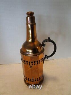 Art Deco Sheffield Copper Claret Jug Bottle Decanter Spelter handle 12½ 1930s
