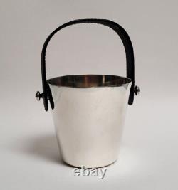Art Deco Shreve Crump & Low Silver-plate Leather Handle Small Mini Ice Bucket