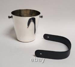 Art Deco Shreve Crump & Low Silver-plate Leather Handle Small Mini Ice Bucket