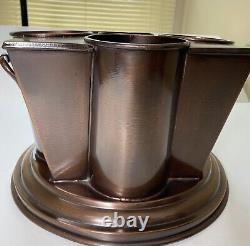 Art Deco Solid Copper Brass Wine 4 Bottle Ice Chiller Cooler Bucket