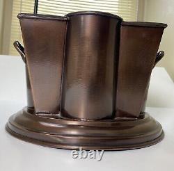 Art Deco Solid Copper Brass Wine 4 Bottle Ice Chiller Cooler Bucket