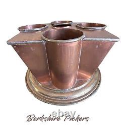 Art Deco Solid Copper Brass Wine 4 Bottle Ice Chiller Cooler Bucket