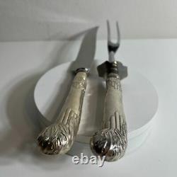 Art Deco Sterling Silver Carving Handles Set of Knife & fork Carving Serveware