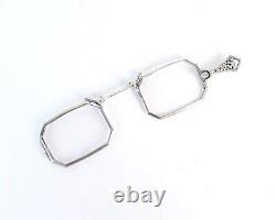 Art Deco Sterling Silver Lorgnette (Eye Glasses w Handle)