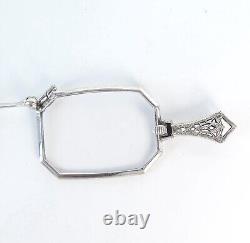 Art Deco Sterling Silver Lorgnette (Eye Glasses w Handle)
