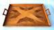 Art Deco Vintage 1930's Wood Inlaid Marquetry Serving Tray With Handles