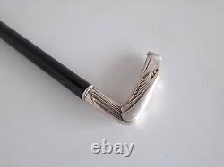 Art Deco Walking Stick Handle As Eagle Head 900er Silver Dated 1909 L 88 CM