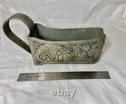 Art Deco Wine Bottle Holder Repoussé Pewter Clad Server Hand Made