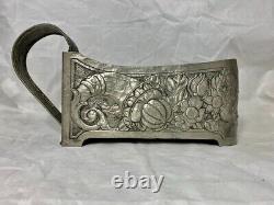 Art Deco Wine Bottle Holder Repoussé Pewter Clad Server Hand Made