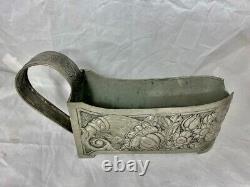 Art Deco Wine Bottle Holder Repoussé Pewter Clad Server Hand Made