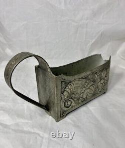 Art Deco Wine Bottle Holder Repoussé Pewter Clad Server Hand Made