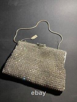 Art Deco cca 1920 Silver plated Rhinestone Covered Convertible Evening Bag