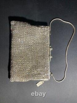 Art Deco cca 1920 Silver plated Rhinestone Covered Convertible Evening Bag