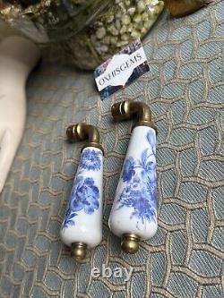 Art Deco door handles LIMOGES door knobs Floral porcelain FRENCH handles