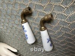 Art Deco door handles LIMOGES door knobs Floral porcelain FRENCH handles