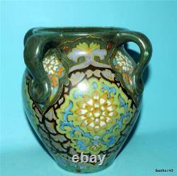 Art-crafts Vintage Gouda Dutch Folk Art Deco Matt Glaze 4 Handled Vase