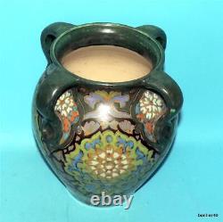 Art-crafts Vintage Gouda Dutch Folk Art Deco Matt Glaze 4 Handled Vase