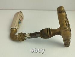 Art deco antique stylish door handle push knob brass Porcelain ornate